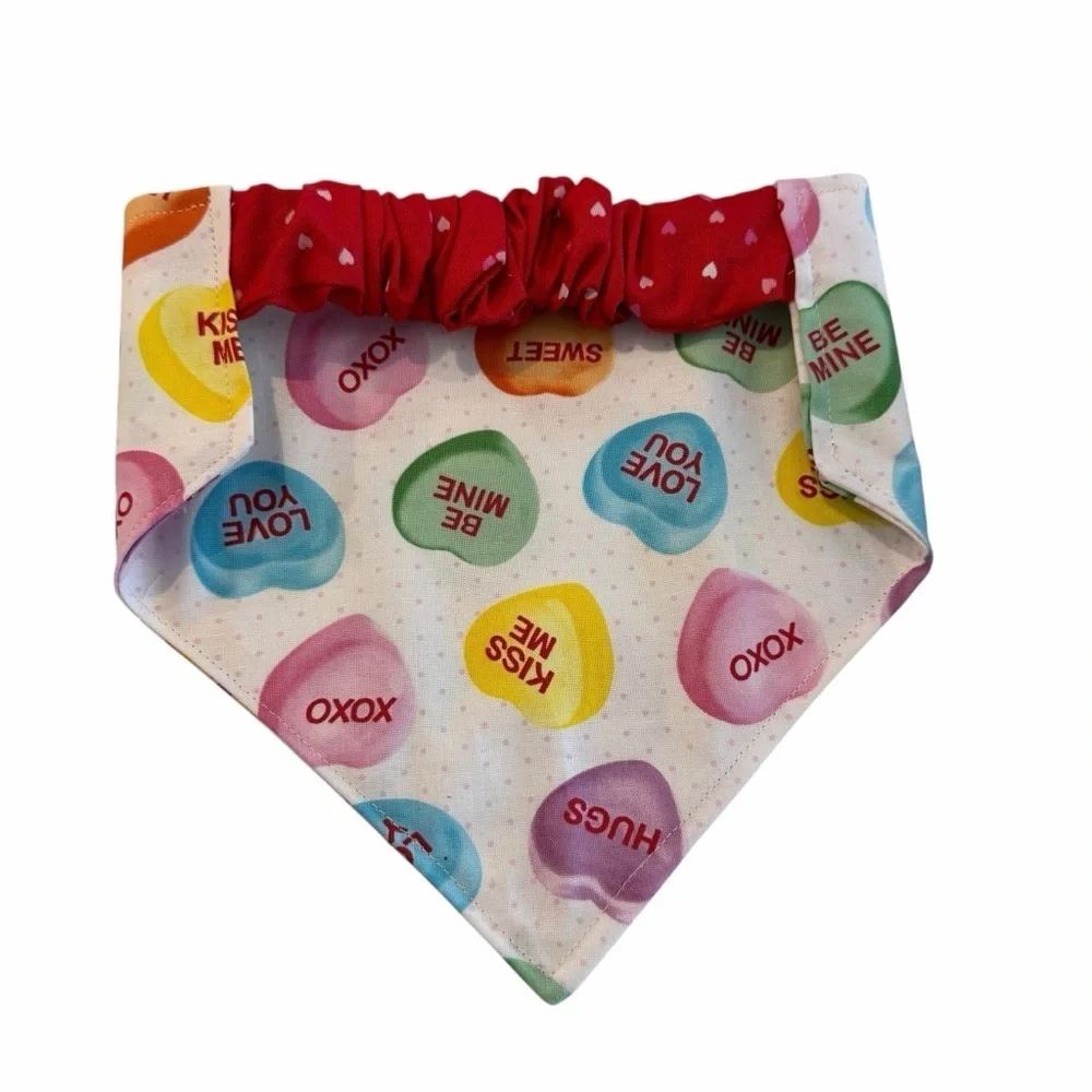 Handmade Sweetheart Dog Bandana - Red and Multicolor